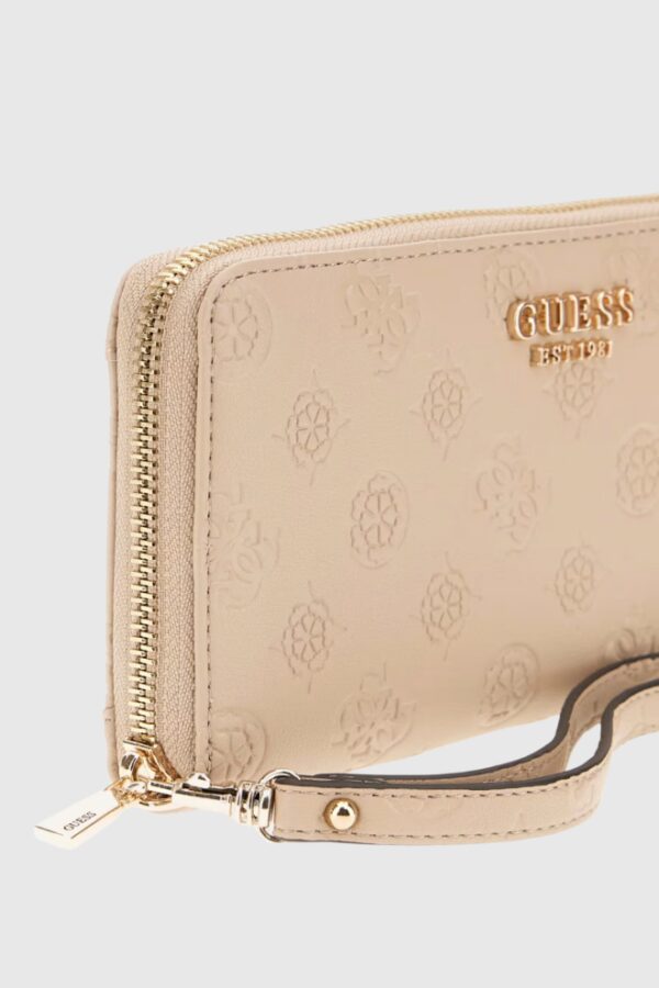 GUESS Beżowy duży portfel damski Phoebe
