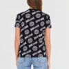 JUST CAVALLI Czarny damski t-shirt R Logo Tigre