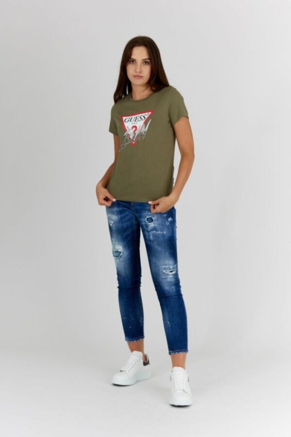 9ca6b35153afe507f5bc156946f5dddef483df55 GUESS Zielony t-shirt damski bawełniany icon