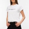 GIVENCHY Biały t-shirt damski z czarnym logo vintage