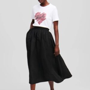 KARL LAGERFELD Biały damski t-shirt z cyrkoniami Hearts RS