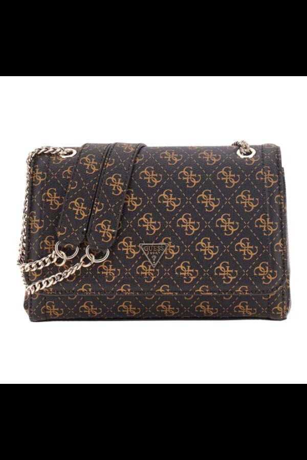 GUESS Brązowa damska kopertówka Noelle II