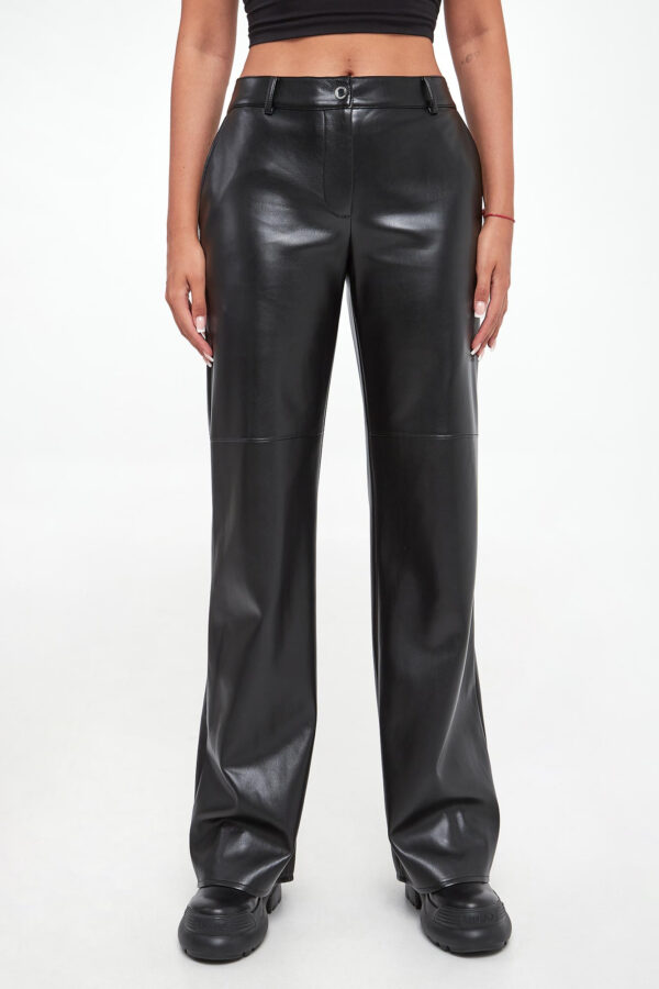 9dbeb702517c6d043b728eb3a6222fd3738a9580 Spodnie damskie z ekoskóry PATRIZIA PEPE