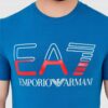EA7 T-shirt męski niebieski z dużym logo