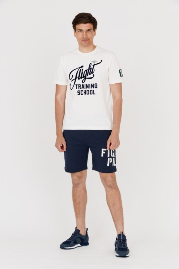 AERONAUTICA MILITARE Biały bawełniany t-shirt męski