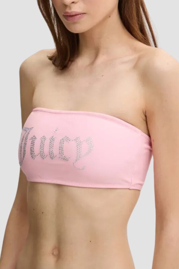JUICY COUTURE Różowy strój kąpielowy Bandeau Bikini Set