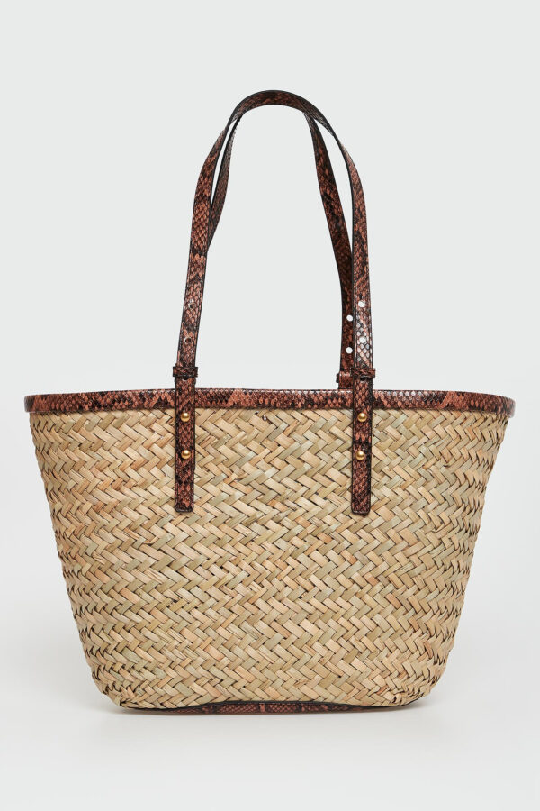 Torebka damska z rafii Love Summer Basket Rafia PINKO