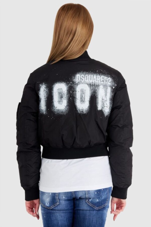9f095b22da9efacaed1b55233a015352ad11231f DSQUARED2 Czarna kurtka damska icon bomber