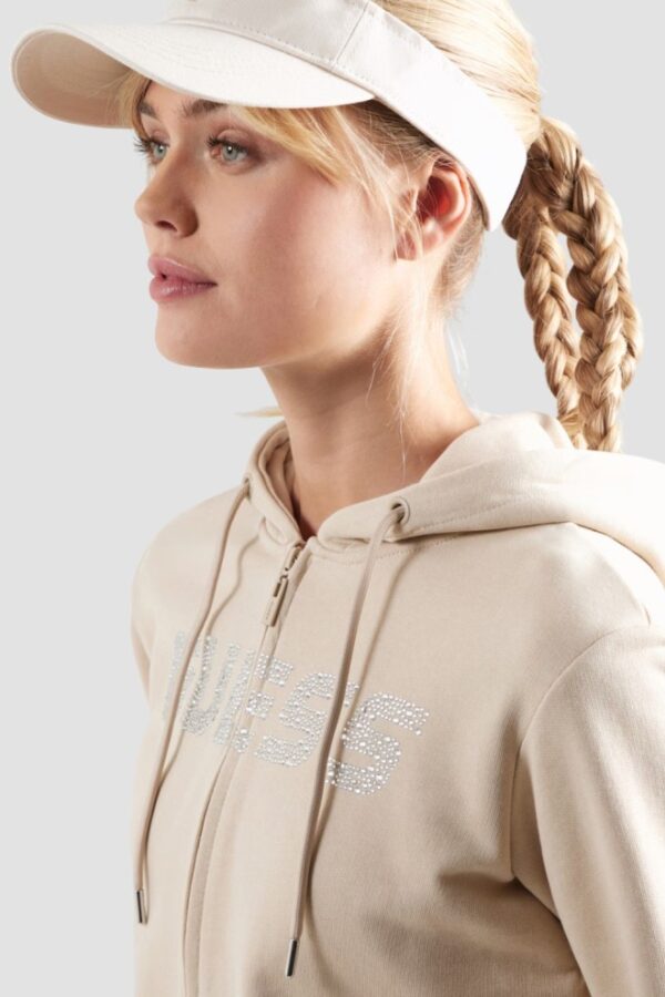 GUESS Beżowa bluza damska z cyrkoniami Primula