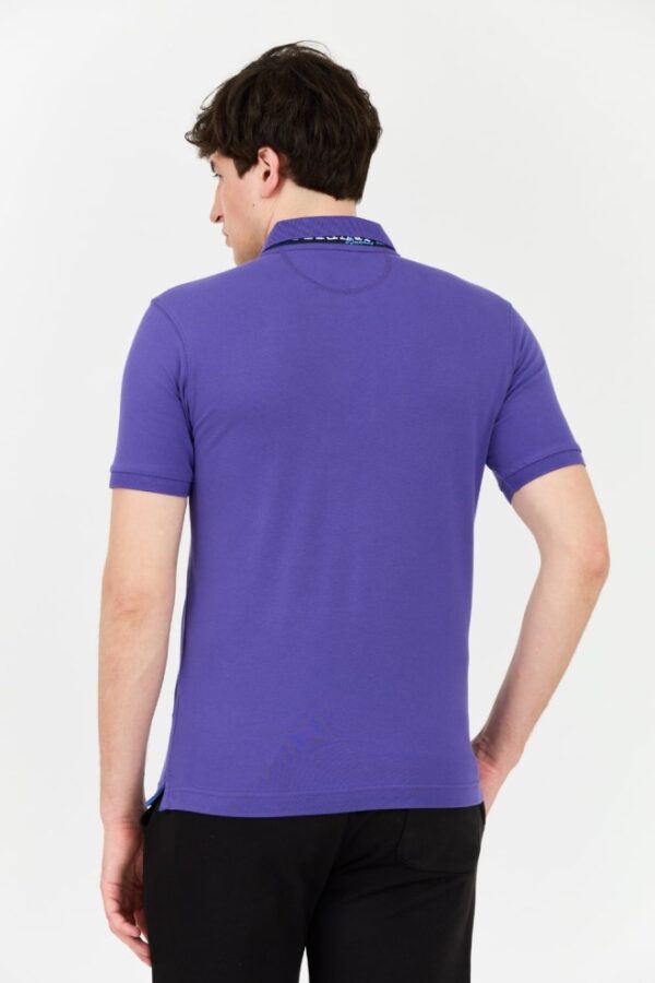 LA MARTINA Fioletowe męskie polo z małym logo