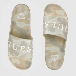 GUESS Beżowe klapki męskie w moro