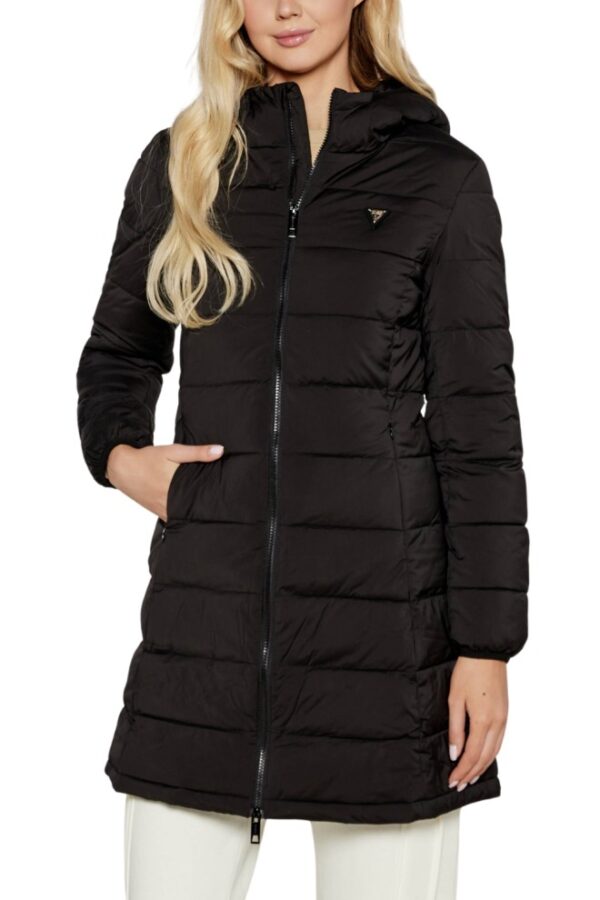 GUESS Czarna długa damska kurtka New Aleta