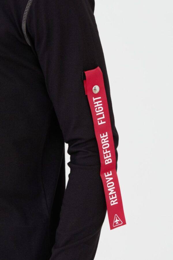 AERONAUTICA MILITARE Czarny męski bawełniany longsleeve