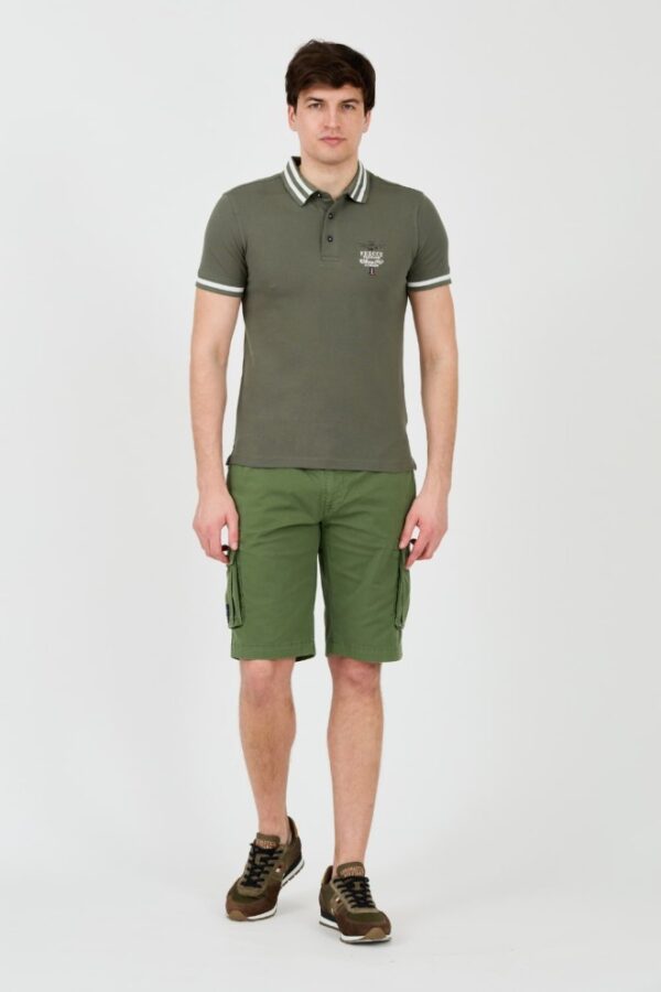 AERONAUTICA MILITARE Zielone męskie polo Short Sleeve