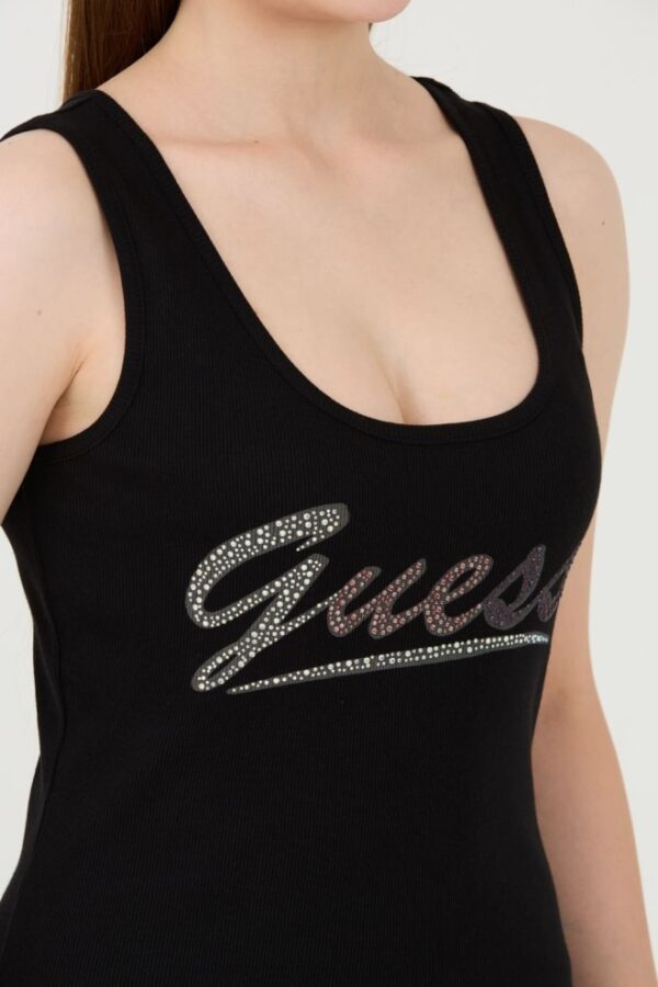 GUESS Czarny damski top Logo Tank