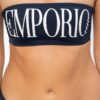 EMPORIO ARMANI Granatowe bikini z białym logo