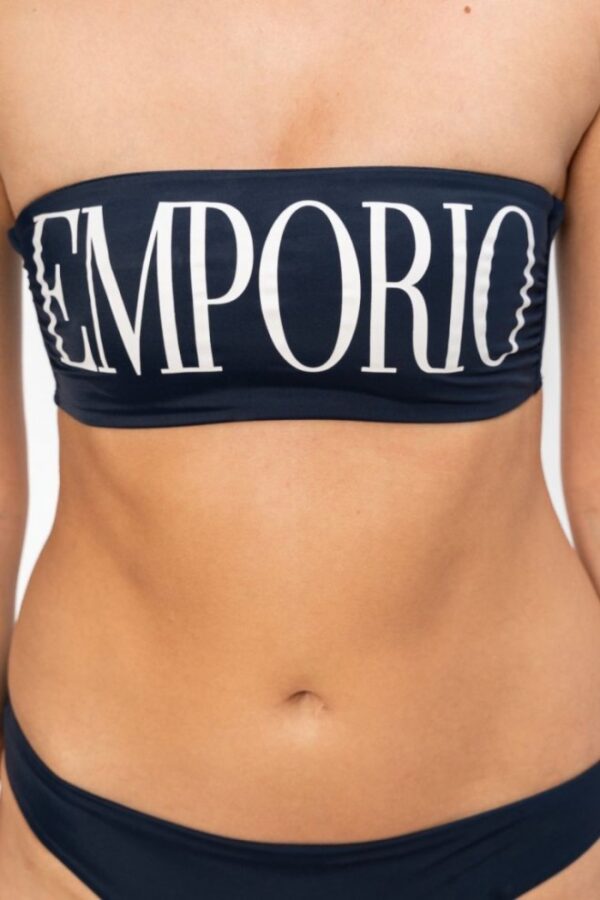 EMPORIO ARMANI Granatowe bikini z białym logo