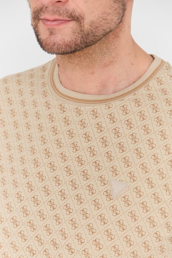GUESS Beżowy męski t-shirt Marshall