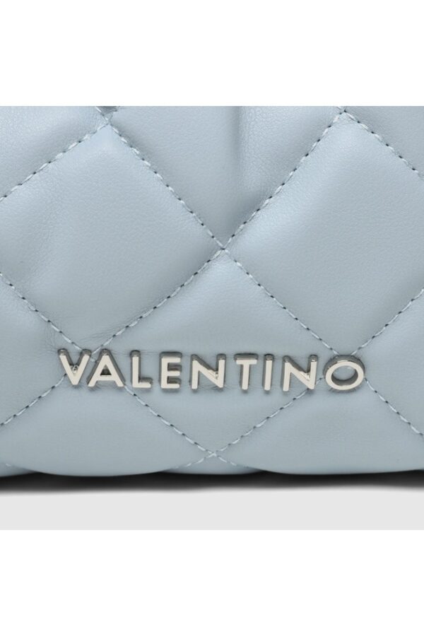 VALENTINO Marszczona pikowana błękitna torebka ocarina recycle pochette