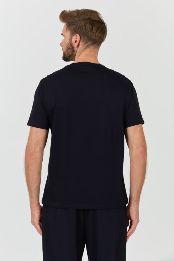 ARMANI EXCHANGE Granatowy męski t-shirt ze srebrnym logo