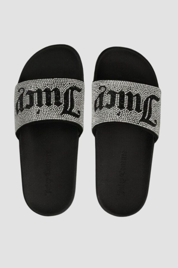 a209ae1067172d8039b134377ddcf16b4acec6ee JUICY COUTURE Czarne klapki Donna Diamante Slider