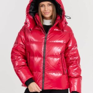 KARL LAGERFELD Czerwona damska kurtka Hooded Down Jacket