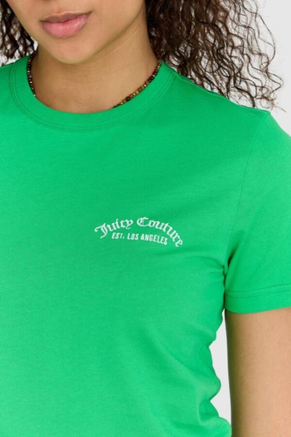 JUICY COUTURE Zielony t-shirt damski haylee recycled z haftowanym logo
