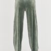 JUICY COUTURE Zielone damskie spodnie Bexley Velour Track Pants