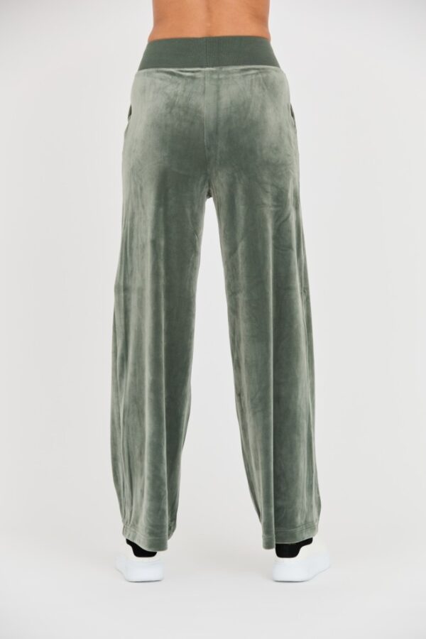 JUICY COUTURE Zielone damskie spodnie Bexley Velour Track Pants
