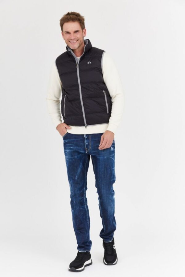 LA MARTINA Czarny puchowy bezrękawnik męski