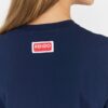 KENZO Granatowy t-shirt damski z czerwonym kwiatem