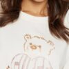 GUESS Beżowy t-shirt damski Bear Boxy
