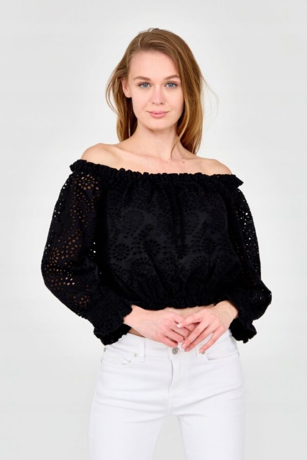 GUESS Damski czarny crop top