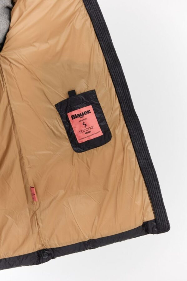 BLAUER Długi czarny bezrękawnik damski Daisy