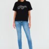 JUICY COUTURE Czarny damski t-shirt Boyfriend Scatter Diamante