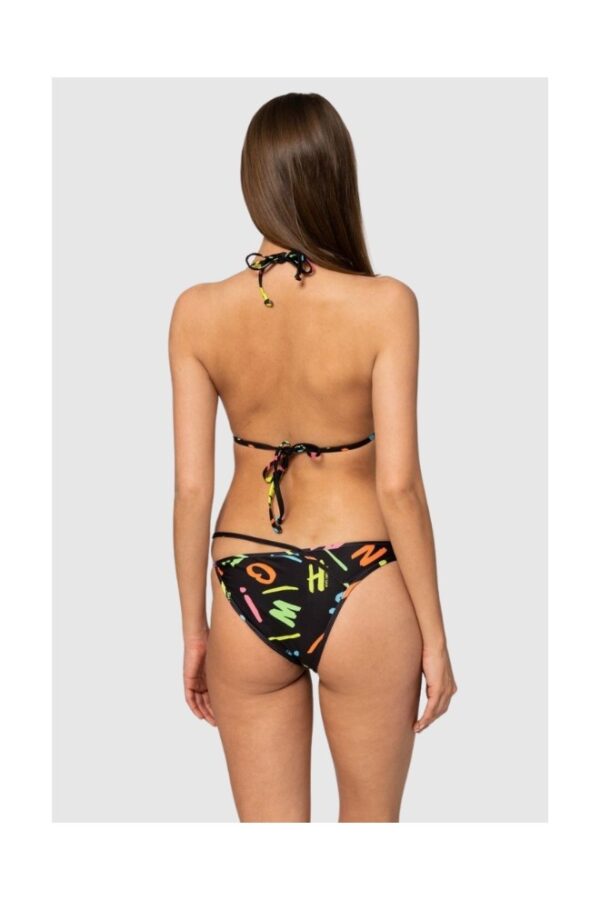 a5afce5985309bf0230620e8ecc6213a775c7a41 MOSCHINO Czarny dół od bikini w neonowe litery