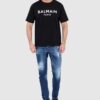 BALMAIN Czarny t-shirt męski z logo