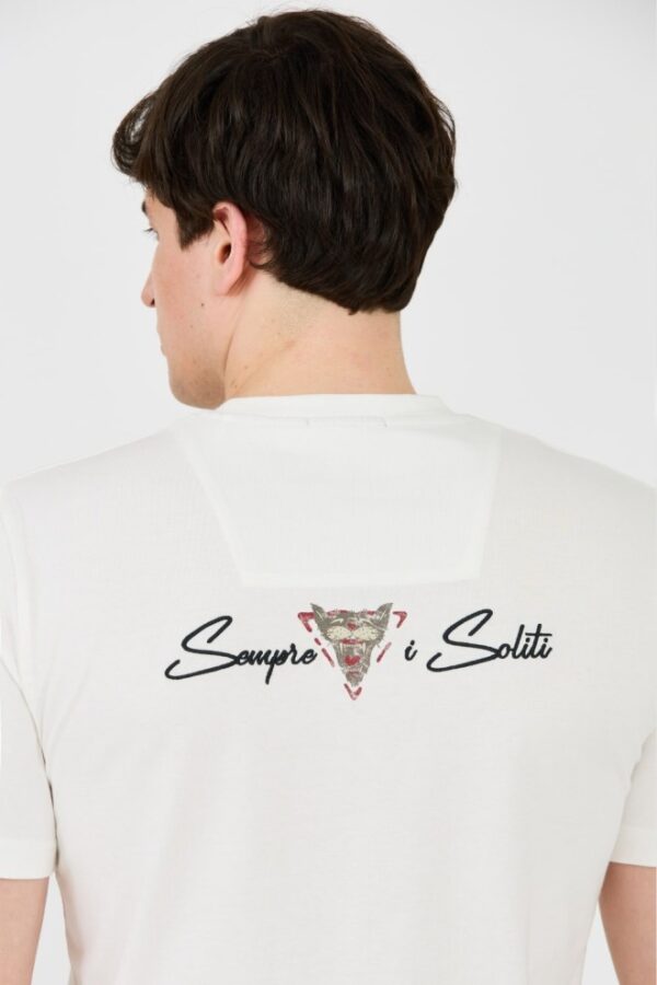 AERONAUTICA MILITARE Biały bawełniany męski t-shirt Short Sleeve