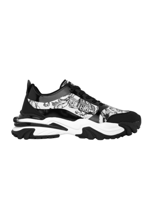 VERSACE JEANS COUTURE Czarno-białe sneakersy męskie Fondo New Trail Trek Dis. 10