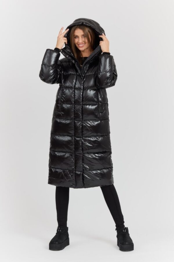 a686002e90bb09073013ae2a7699712c53a023ff HETREGO Czarny damski płaszcz puchowy Tara Woman Oversized Quilted Coat, Rozmiar 42 EU - 46 IT