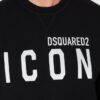 DSQUARED2 Czarna bluza męska z dużym srebrnym błyszczącym logo icon