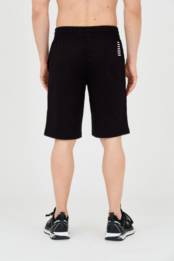 EA7 Czarne shorty męskie z białym logo