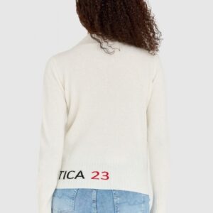 AERONAUTICA MILITARE Kremowy sweter damski z domieszką kaszmiru