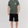 ARMANI EXCHANGE Szaro-zielony t-shirt męski z wyszywanym logo