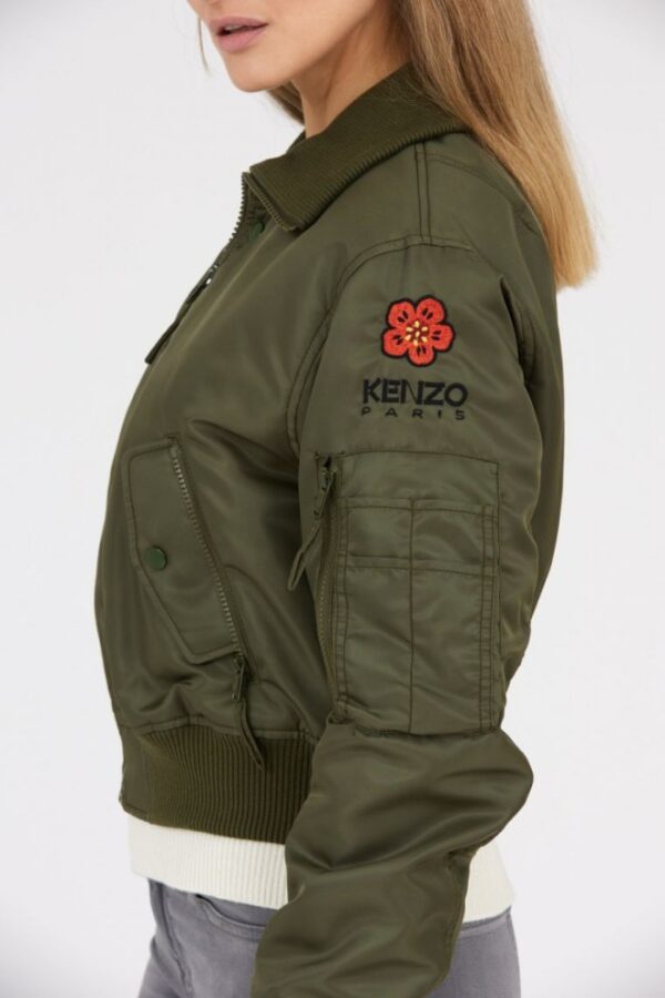 KENZO Zielona kurtka bomberka damska boke flower