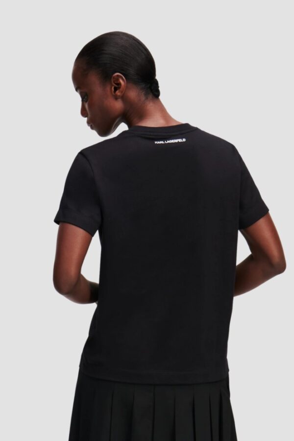 KARL LAGERFELD Czarny damski t-shirt Ikon Sketch Duo
