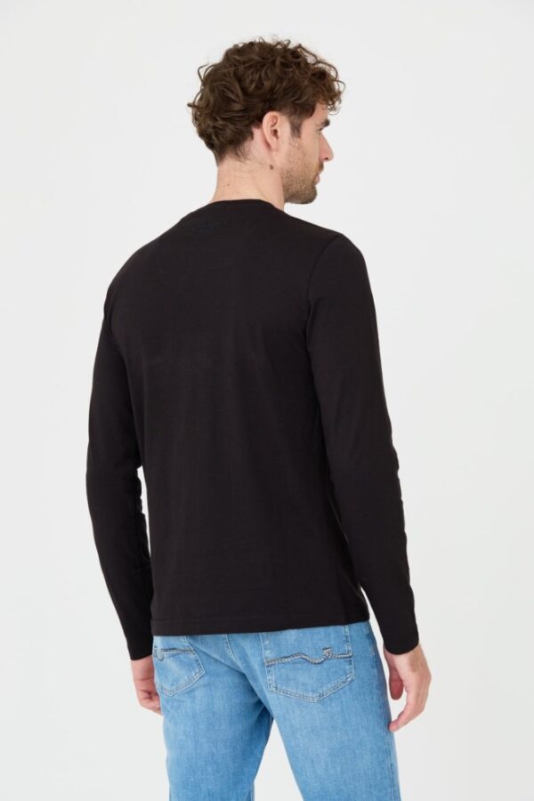 AERONAUTICA MILITARE Czarny męski bawełniany longsleeve