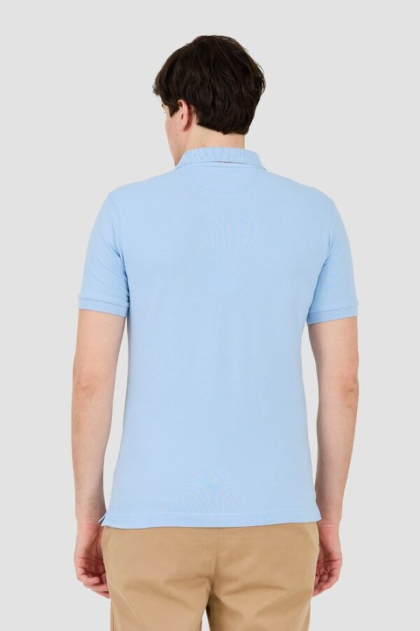 LA MARTINA Błękitne męskie polo z małym logo