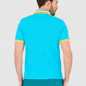 LA MARTINA Niebieska męska koszulka polo