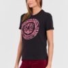 JUST CAVALLI Czarny damski t-shirt R Tiger Round Flock
